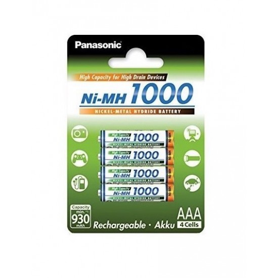 Acumulatori Panasonic AAA R3 1000mAh 1,2V Ni-MH BK-4HGAE/4BE set 4 buc.